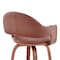 Armen Living Daxton 26" Brown Faux Leather and Walnut Wood Bar Stool LCDXBAWABR26 - alternate 5